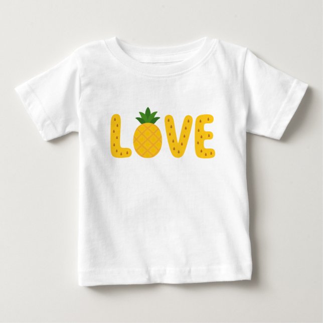 Camiseta Infantil LOVE de Abacaxi Fofa (Frente)