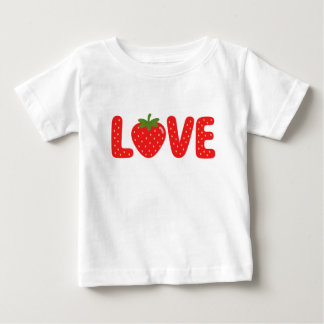 Camiseta Infantil LOVE de Morango Fofa