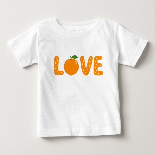 Camiseta Infantil LOVE Laranja Fofa (Frente)