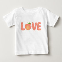Camiseta Infantil LOVE Pêssego Fofo