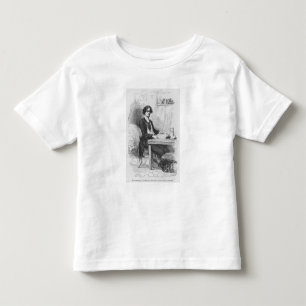 Camiseta Infantil Lucien de Rubempre escrevendo uma letra