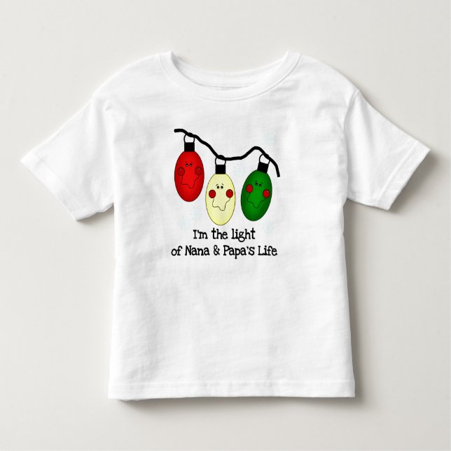 Camiseta Infantil Luz da vida de Nana e Papa (Frente)