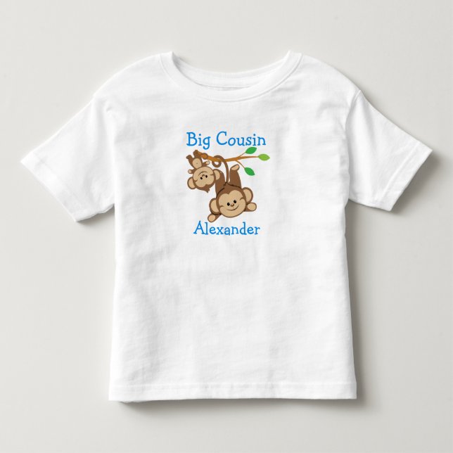 Camiseta Infantil Macacos-Garoto Personalizados Primo Grande (Frente)