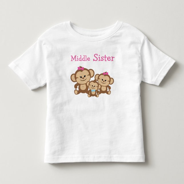 Camiseta Infantil Macacos Irmã Média (Frente)