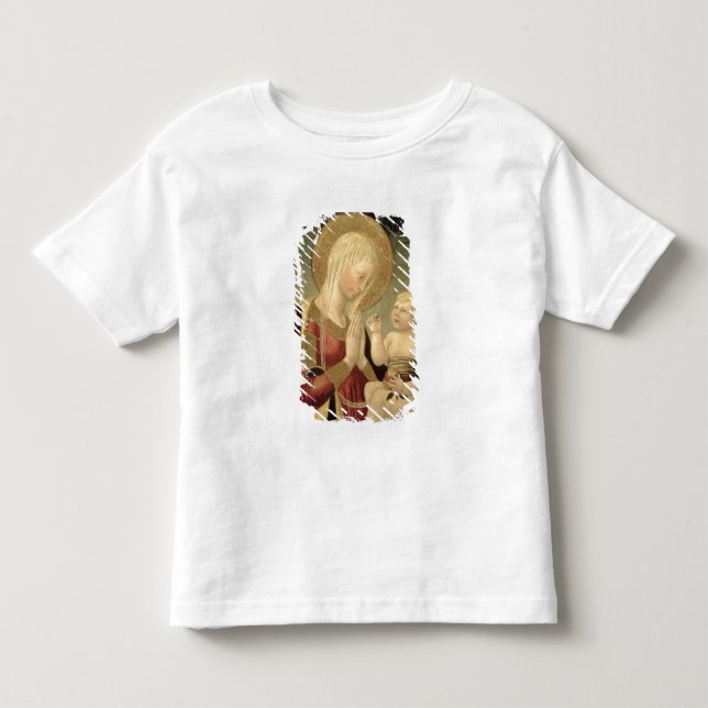 Camiseta Infantil Madonna e criança com romã (Frente)