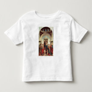 Camiseta Infantil Madonna e criança com santos