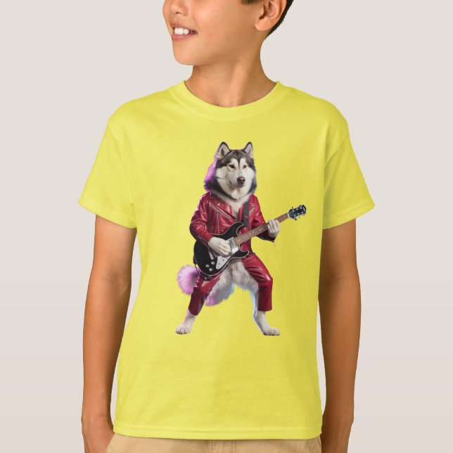 Camiseta Infantil Malamute Rock Star (Frente)