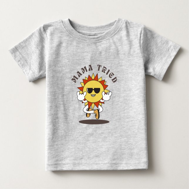 Camiseta infantil "mamãe tentou" (Frente)