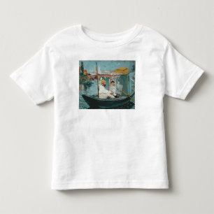 Camiseta Infantil Manet Monet em seu estúdio de flutuação, 1874