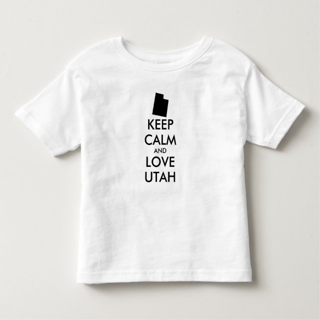 Camiseta Infantil Manter calmo e amar uTAH personalizável (Frente)