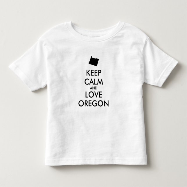 Camiseta Infantil Manter calmo e amor personalizáveis OREGON (Frente)