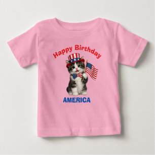Camiseta infantil Manx Kitten (1m) Patriota