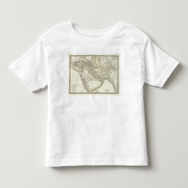 Camiseta Infantil Mapa 2 do atlas de Médio Oriente (Frente)