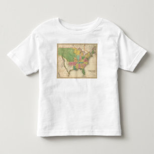 Camiseta Infantil Mapa da história dos Estados Unidos da América