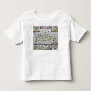 Camiseta Infantil Mapa da ilha de Candia