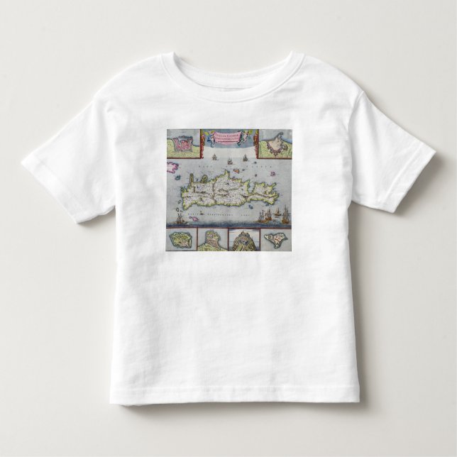 Camiseta Infantil Mapa da ilha de Candia (Frente)