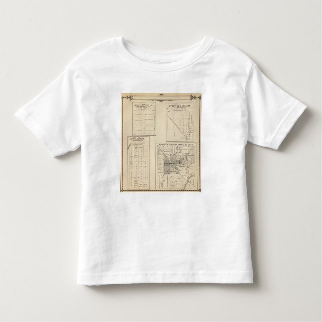 Camiseta Infantil Mapa da seção de T16S R22E Tulare County (Frente)