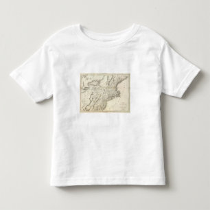Camiseta Infantil Mapa das províncias dos Estados Unidos