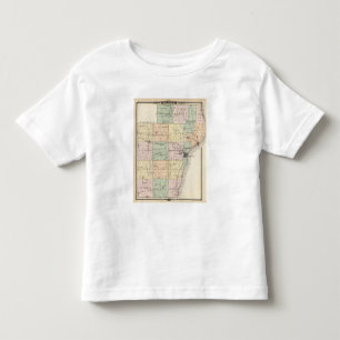 Camiseta Infantil Mapa de Manitowoc County, estado de Wisconsin