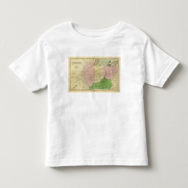 Camiseta Infantil Mapa de Olney dos Estados Ocidentais (Frente)