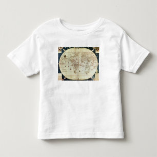 Camiseta Infantil Mapa de Rc C 2487 do mundo, projetado por