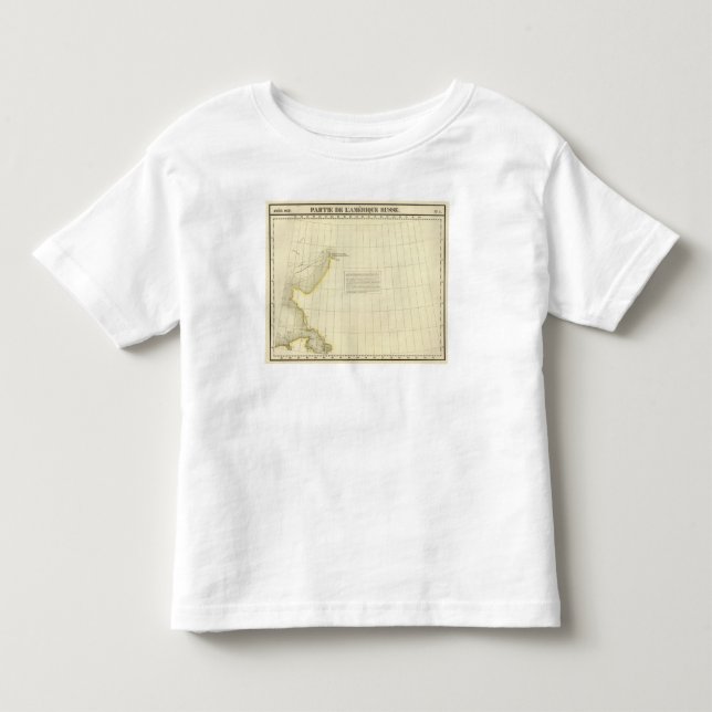 Camiseta Infantil Mapa do Alasca da costa (Frente)