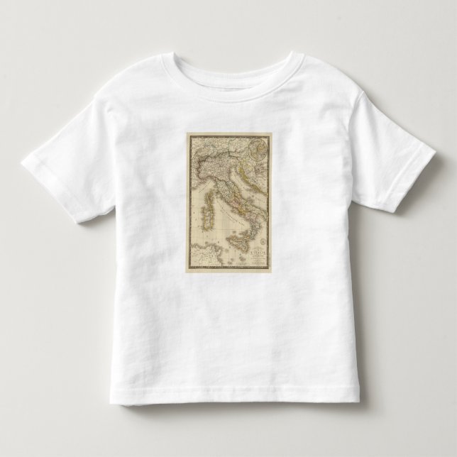 Camiseta Infantil Mapa do atlas de Roma (Frente)