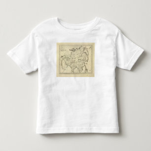 Camiseta Infantil Mapa do esboço de Ásia