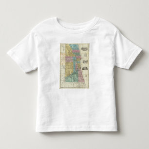 Camiseta Infantil Mapa do guia de Chicago