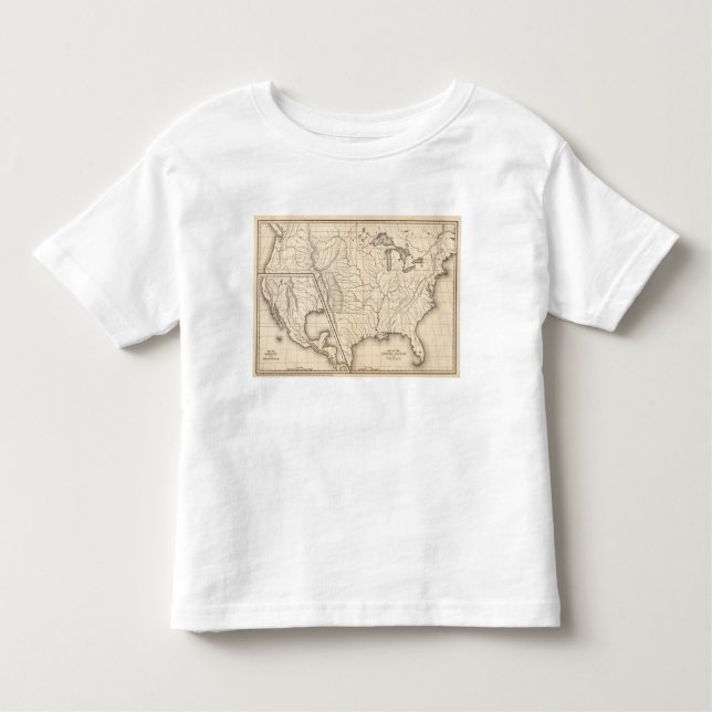 Camiseta Infantil Mapa dos Estados Unidos e do Texas (Frente)