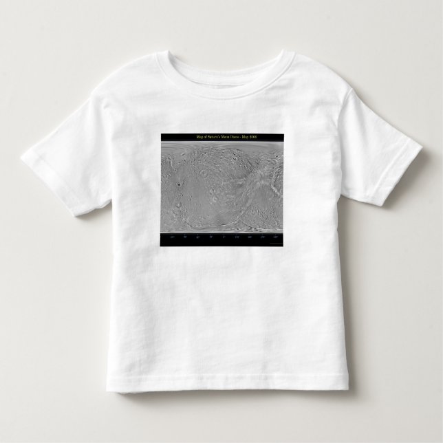 Camiseta Infantil Mapa global da lua de Saturno Dione (Frente)