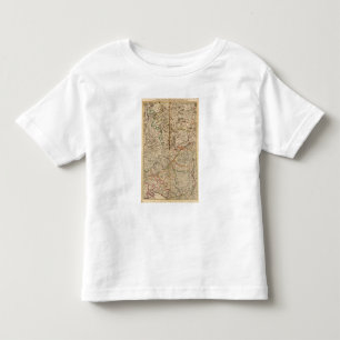 Camiseta Infantil Mapa gravado das florestas de Alemanha