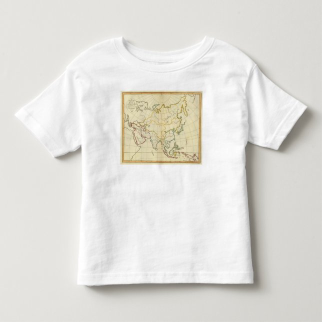 Camiseta Infantil Mapa liso Ásia (Frente)