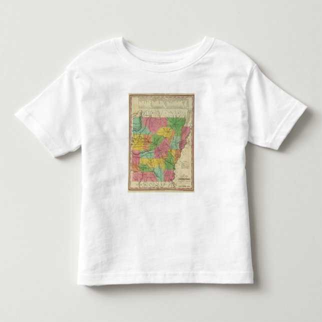 Camiseta Infantil Mapa novo de Arkansas 2 (Frente)