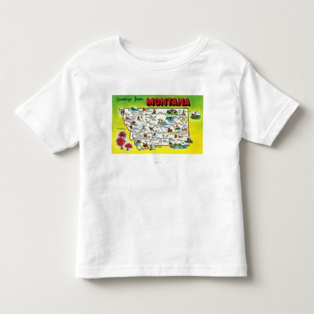 Camiseta Infantil Mapa rodoviário do estado, cumprimentos de (Frente)