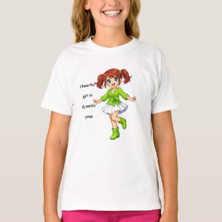 Camiseta Infantil Menina de Desenho Animado Alegre