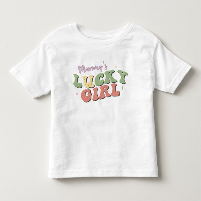 Camiseta Infantil Menina Sortuda da Mamãe (Frente)