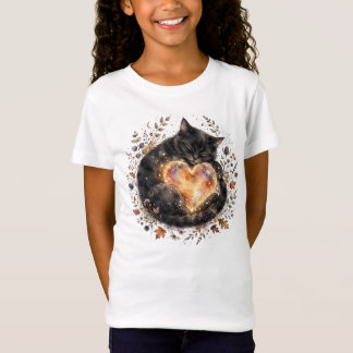 Camiseta Infantil Meninas Gato Preto