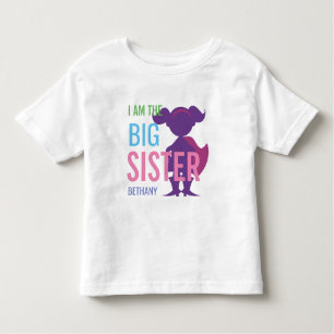 Camiseta Infantil Meninas personalizadas irmã mais velha da silhueta