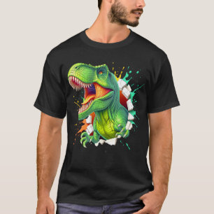 Camiseta Infantil Menino Smash Parede Dinossauro T