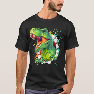 Camiseta Infantil Menino Smash Parede Dinossauro T