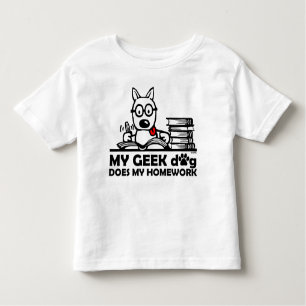 Camiseta Infantil Meu cão do geek faz meus trabalhos de casa