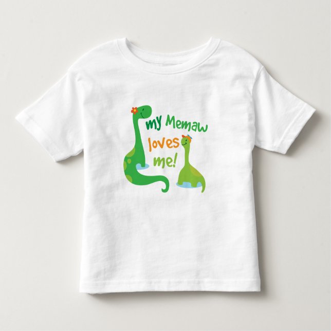 Camiseta Infantil Meu Memaw ama-me dinossauro (Frente)
