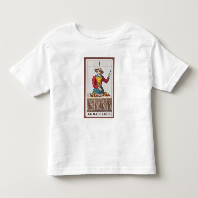 Camiseta Infantil Mim o mágico, sete cartões de tarot (Frente)