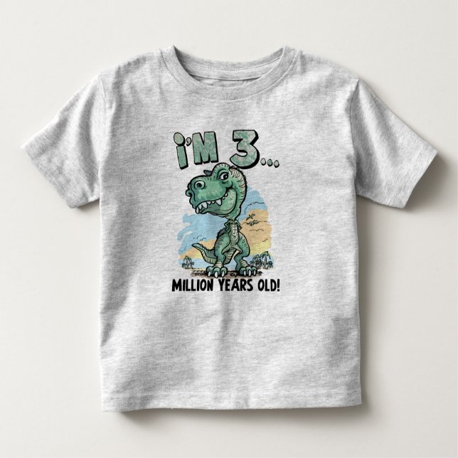 Camiseta Infantil Miúdo de T Rex (Frente)