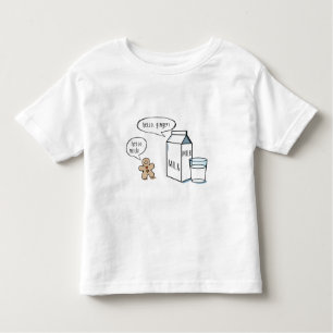 Camiseta Infantil Miúdos engraçados T branco do leite & do gengibre