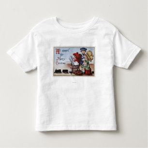 Camiseta Infantil Miúdos que fingem estar em um trem