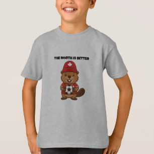 Camiseta Infantil Modern Canada Soccer Beaver - Or