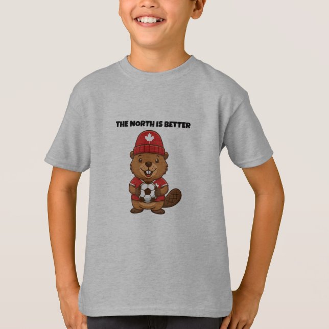 Camiseta Infantil Modern Canada Soccer Beaver - Or (Frente)