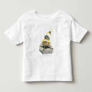 Camiseta Infantil Módulo de Apollo 11 Eagle que descola da lua